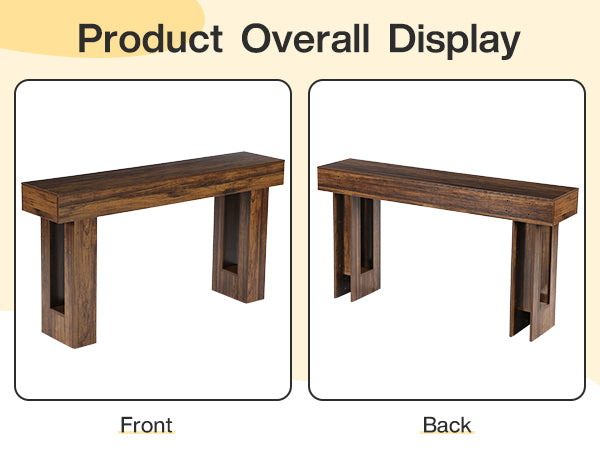 63-Inch Console Table, Farmhouse Wooden Sofa Table Entryway Table