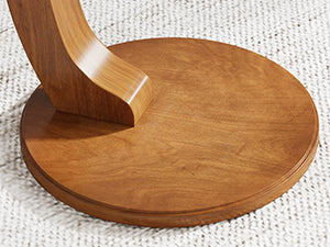 C-Shaped End Table, Round Solid Wood Side Table for Living Room