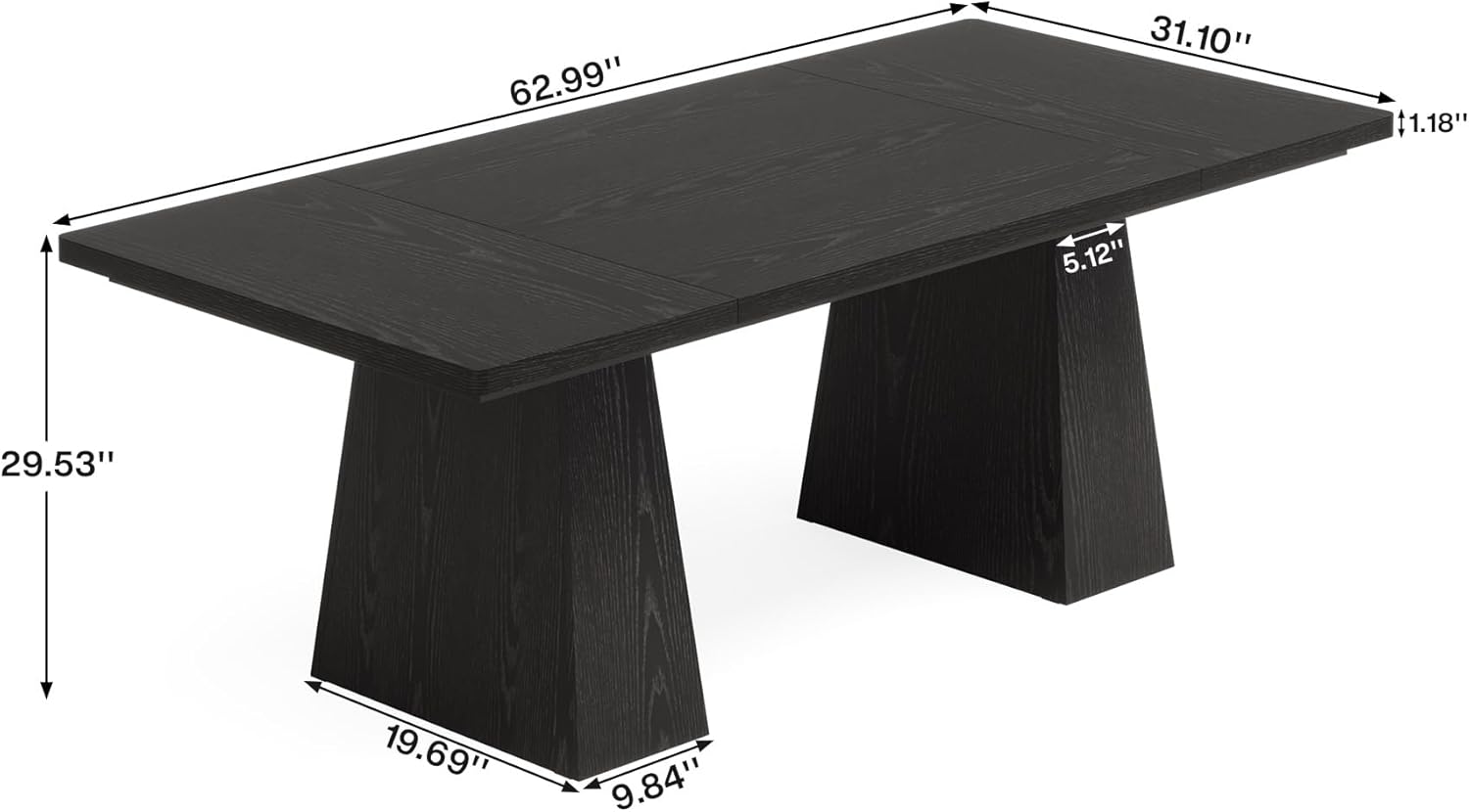 63" Executive Desk, Modern Office Computer Desk Workstations