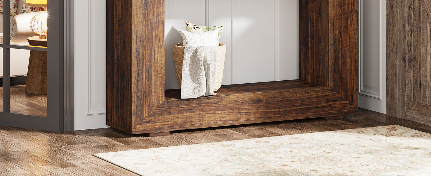 Farmhouse Console Table, 47" Rustic Wood Entryway Sofa Table with Storage