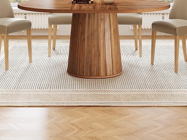 55" Dining Table, Wood Oval Kitchen Dinner Table