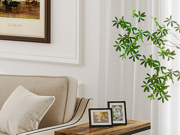 Wood End Table, 4-Tier Side Table with Storage Shelves