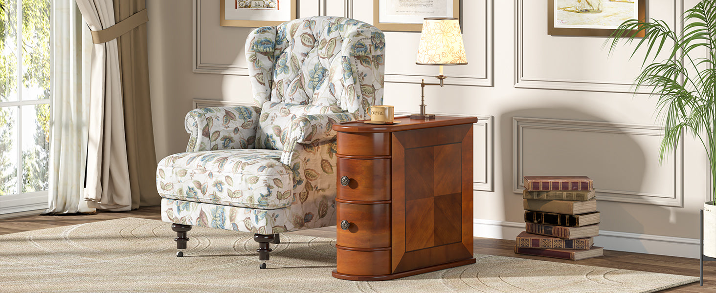 Tribesigns 2-Drawer Narrow Tall End Table, No Assembly Required