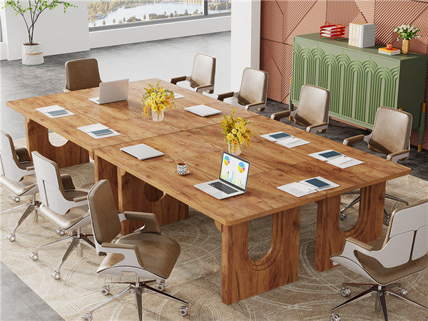 71" Executive Desk, Modern Executive Office Table with Wood Double Pedestal Base