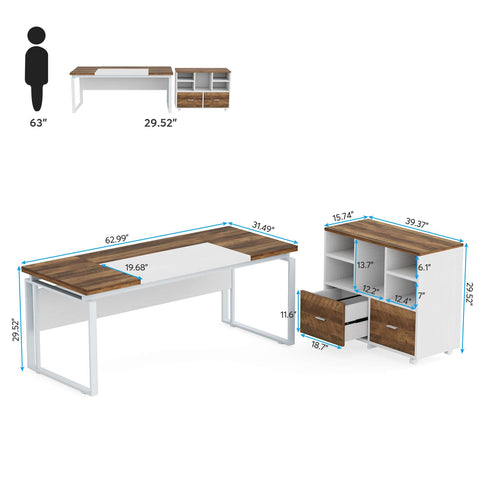 l shaped desk with file cabinet