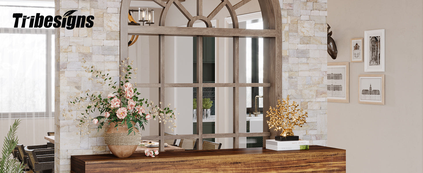 63-Inch Console Table, Farmhouse Wooden Sofa Table Entryway Table