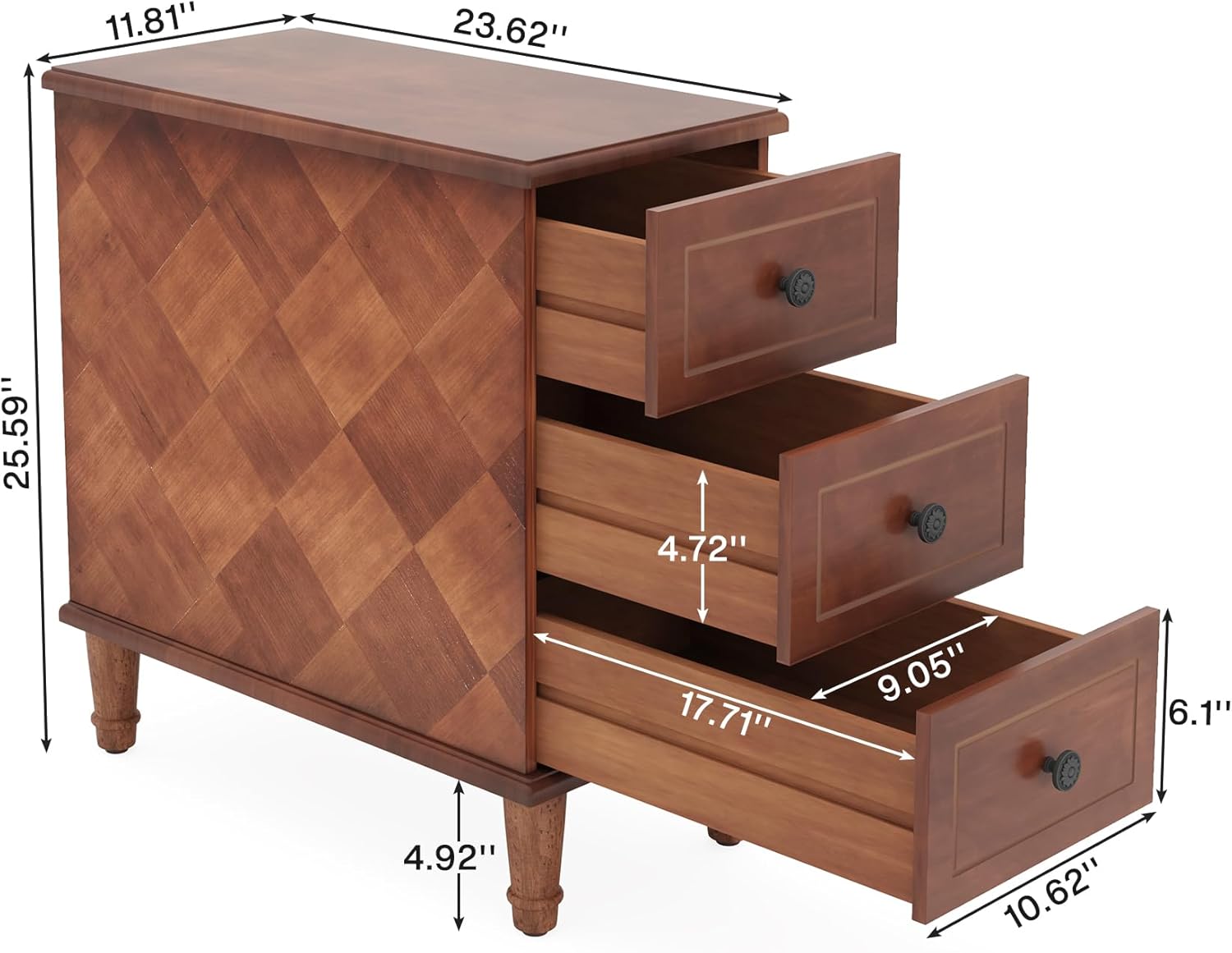 table with side drawers