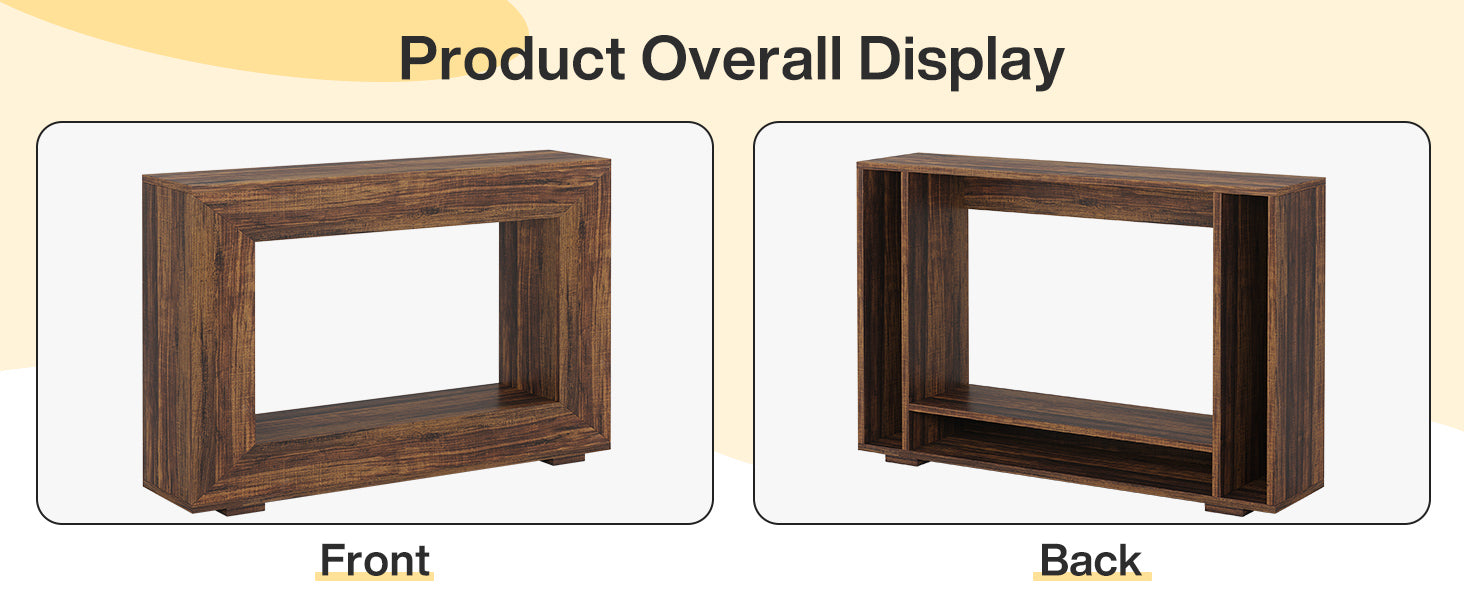 Farmhouse Console Table, 47" Rustic Wood Entryway Sofa Table with Storage