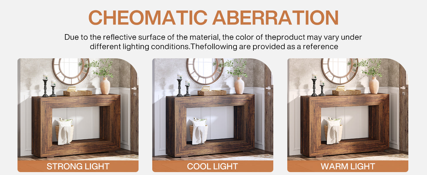 Farmhouse Console Table, 47" Rustic Wood Entryway Sofa Table with Storage