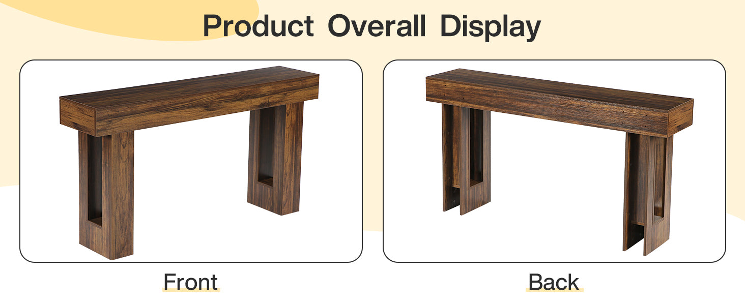 63-Inch Console Table, Farmhouse Wooden Sofa Table Entryway Table