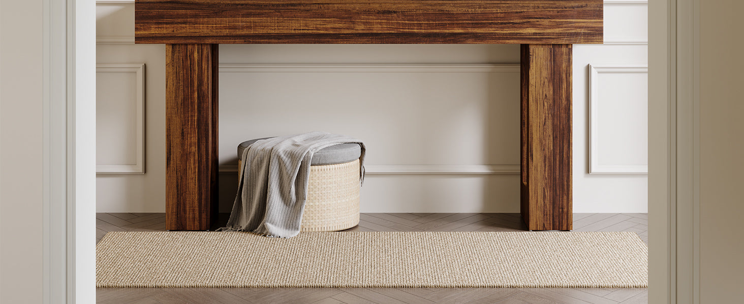 63-Inch Console Table, Farmhouse Wooden Sofa Table Entryway Table