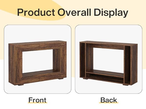 Farmhouse Console Table, 47" Rustic Wood Entryway Sofa Table with Storage