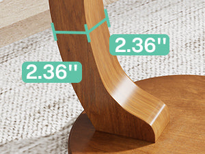 C-Shaped End Table, Round Solid Wood Side Table for Living Room