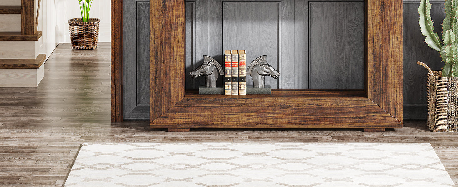 Farmhouse Console Table, 47" Rustic Wood Entryway Sofa Table with Storage
