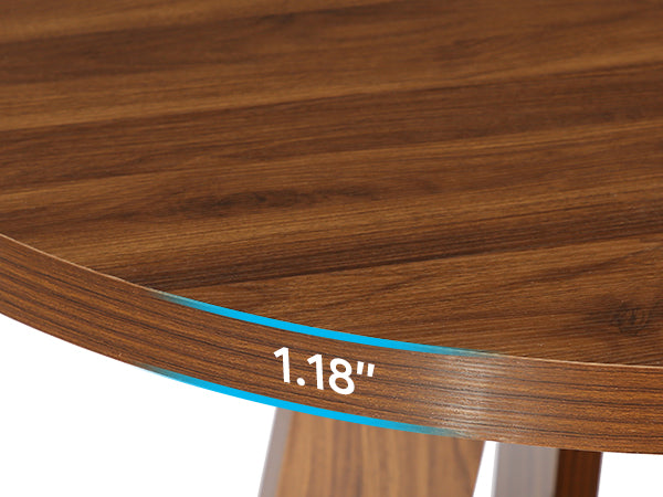 Round Dining Table for 4, 47" Wooden Kitchen Table Farmhouse Dinner Table