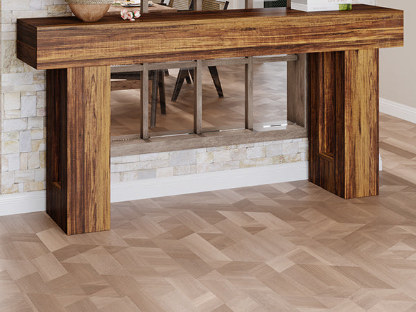 63-Inch Console Table, Farmhouse Wooden Sofa Table Entryway Table