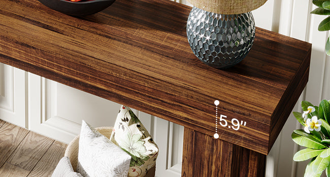 63-Inch Console Table, Farmhouse Wooden Sofa Table Entryway Table